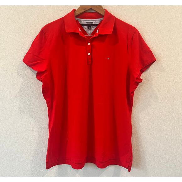 Tommy Hilfiger Womens Classic Fit Short Sleeve Red Polo SEE PHOTOS | Size XXL - Picture 1 of 6
